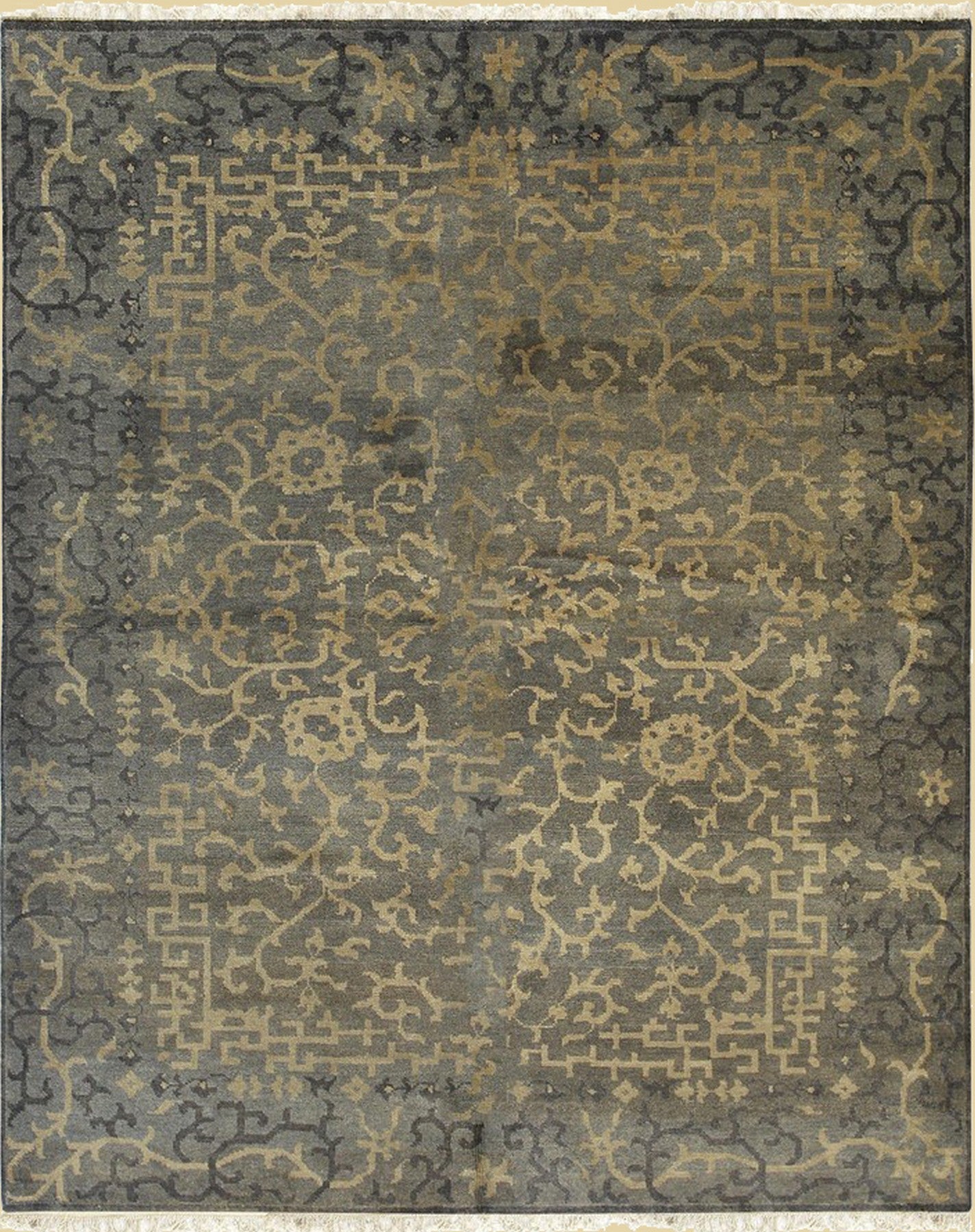 Noir Dynasty Black Handmade Ningxia Wool  Rug