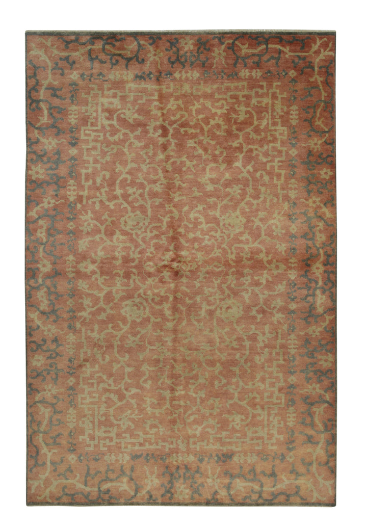 Handmade Wool Red Transitional All Over NingxiaÂ  Rug