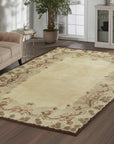 Laine Oriental Beige Hand Knotted Wool Rug