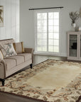 Laine Oriental Beige Hand Knotted Wool Rug