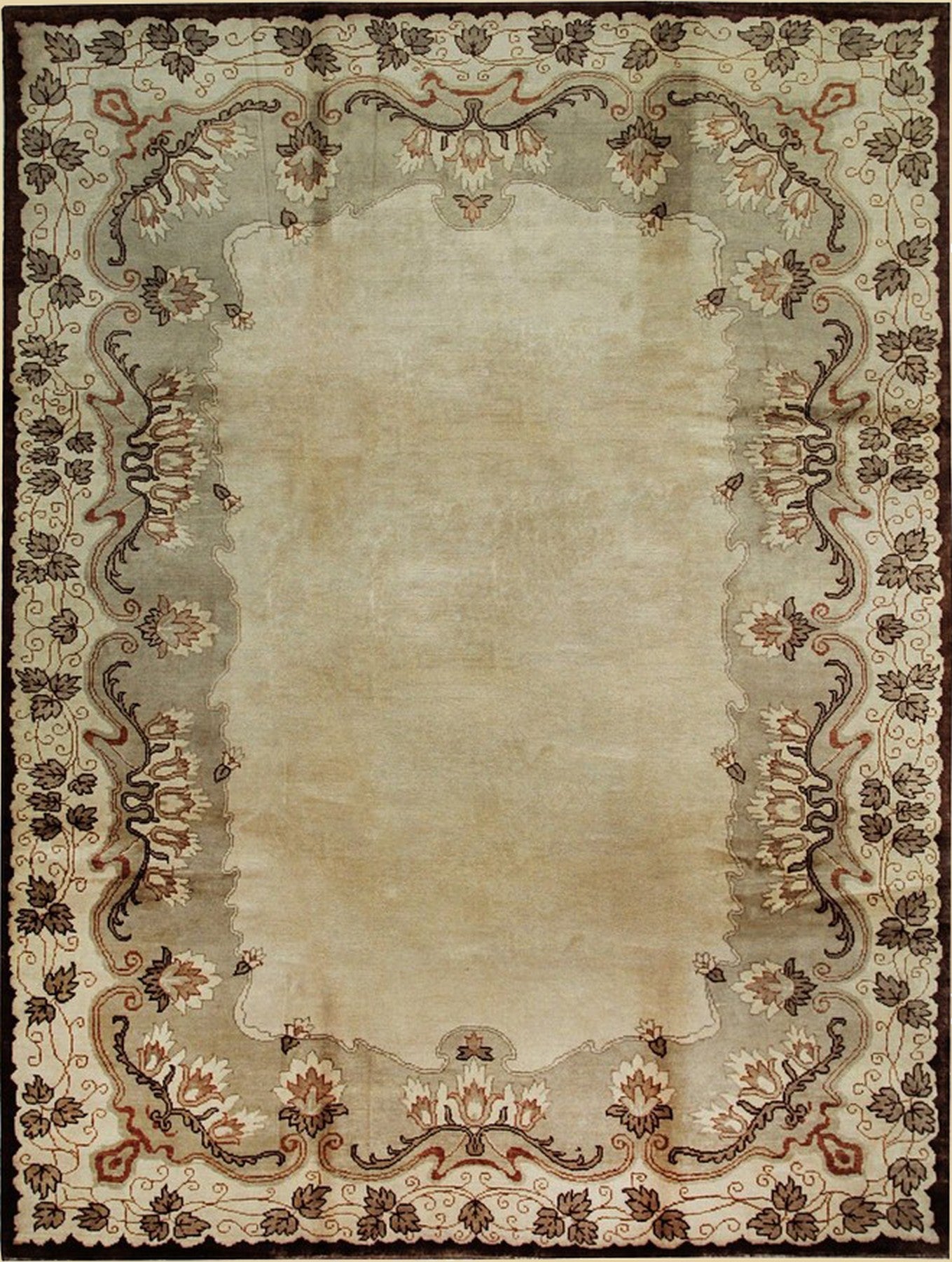 Beige Oriental Ningxia Rug