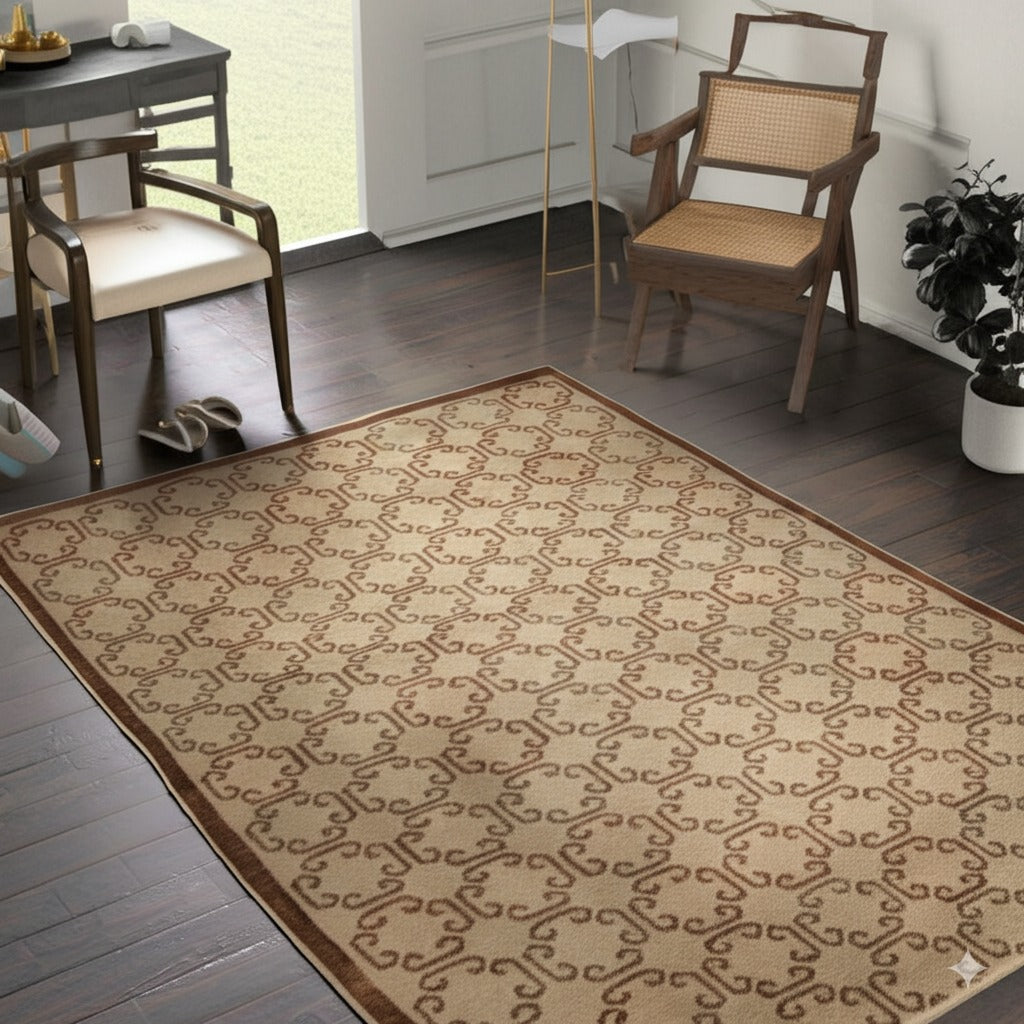 Louie Vibrant Brown Hand Knotted Wool Rug