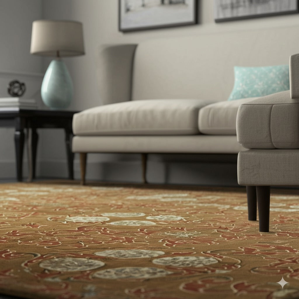 Inviting Warm Rust Hand Knotted Wool Rug