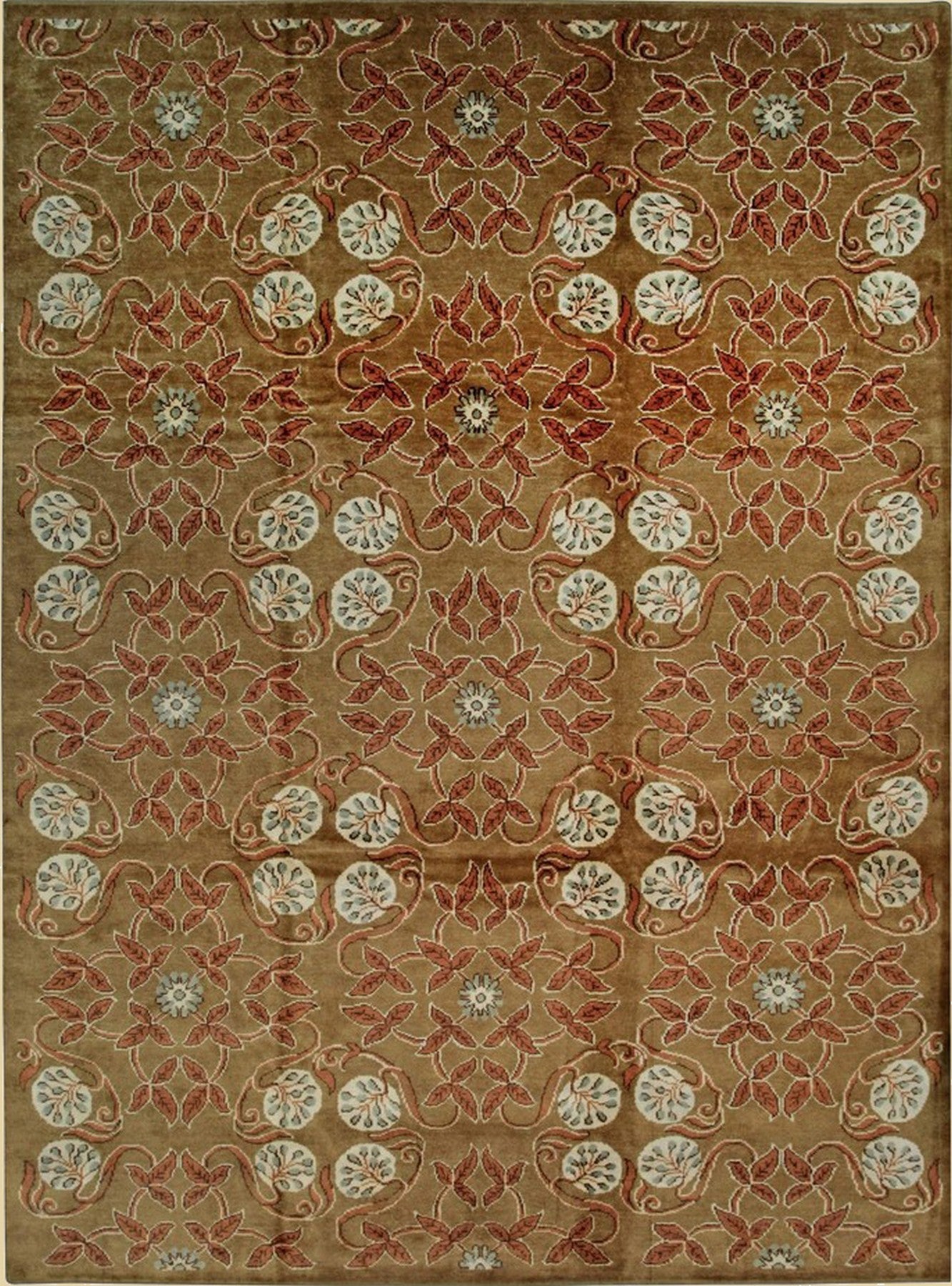 Inviting Warm Rust Hand Knotted Wool Rug | Eastern Oriental Rugs