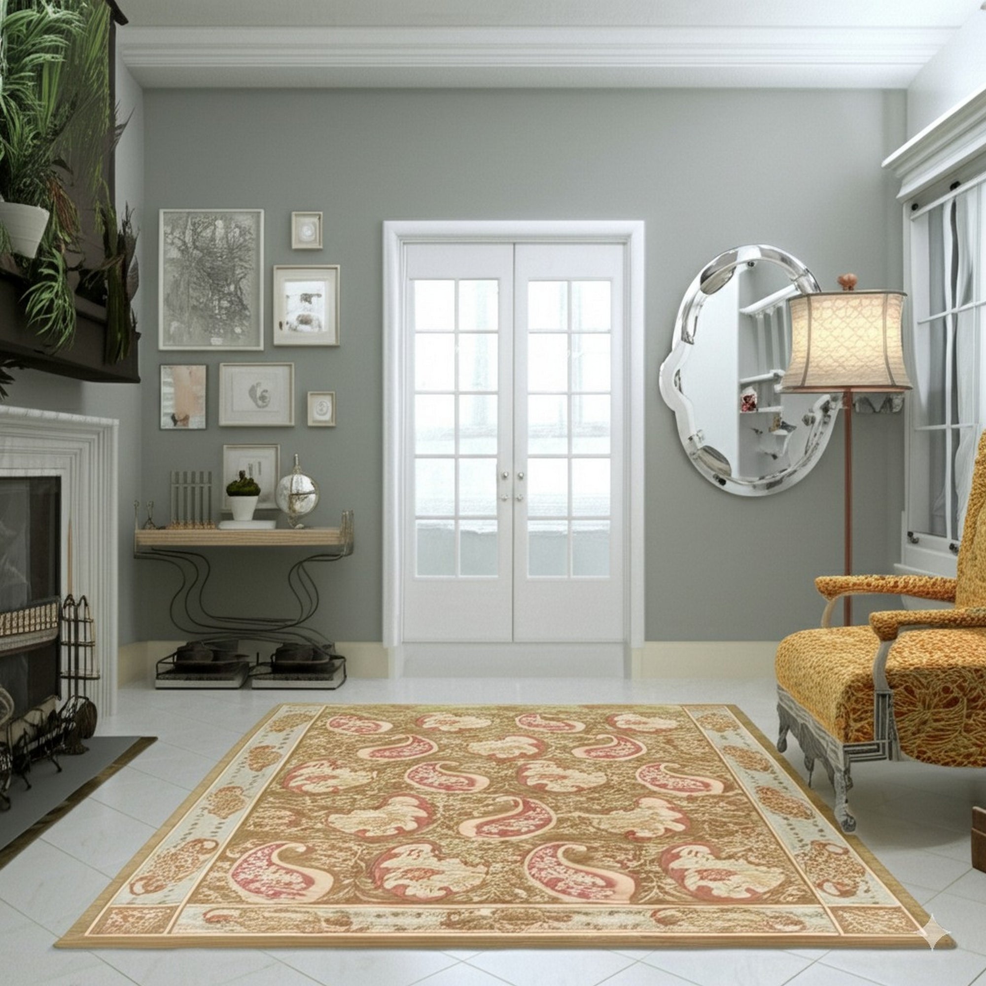 Elena Xena Beige Hand Knotted Wool Rug