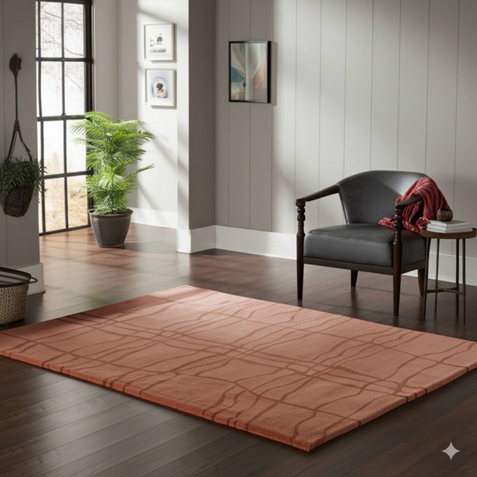 Inviting Maya Rust Flatweave Wool Rug