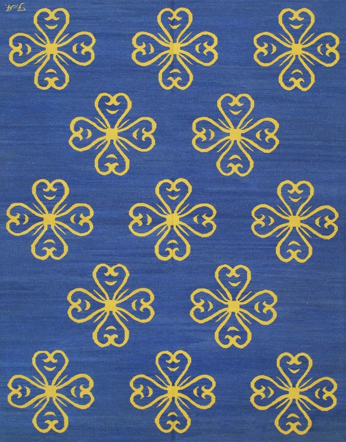 Azure Clover Wool Rug