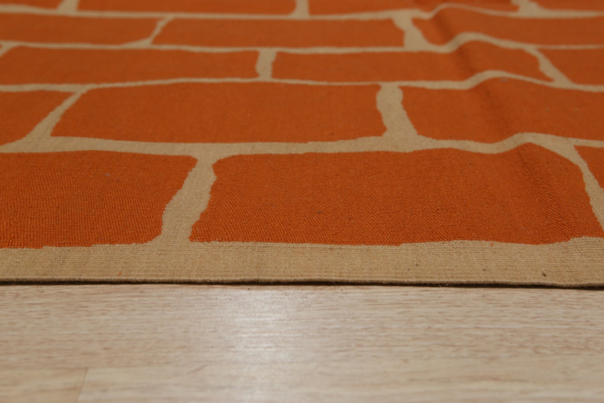 Tangerine Brick Wool Rug