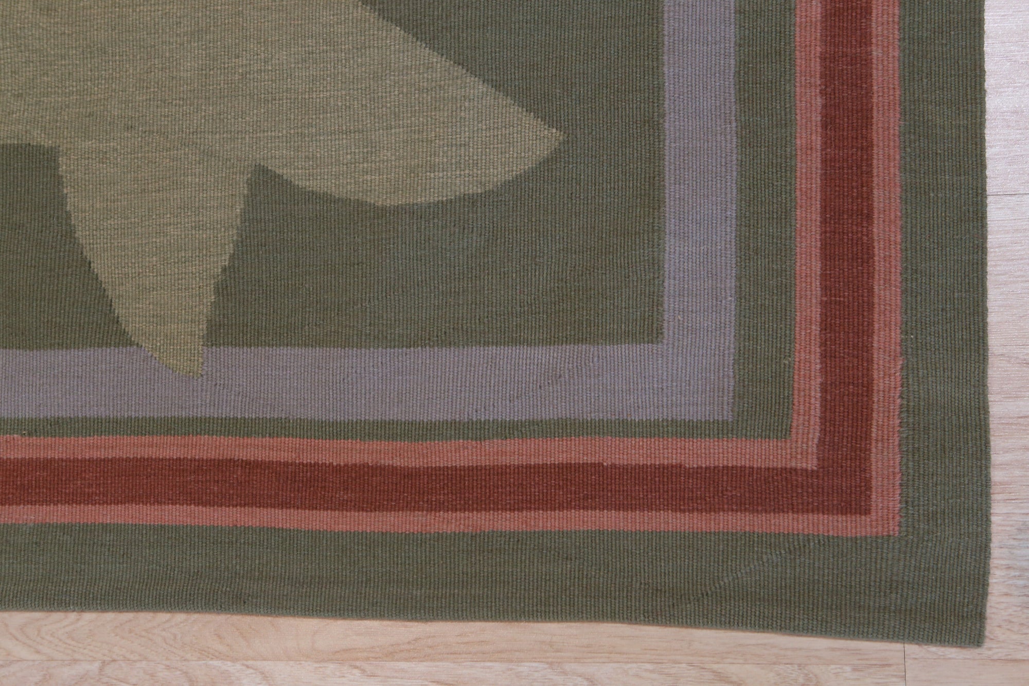 Green Modernist Flatweave Rug