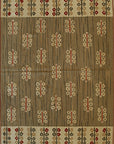 Isolated view of Graceful Trara Green Flatweave Wool Rug, showcasing its design.