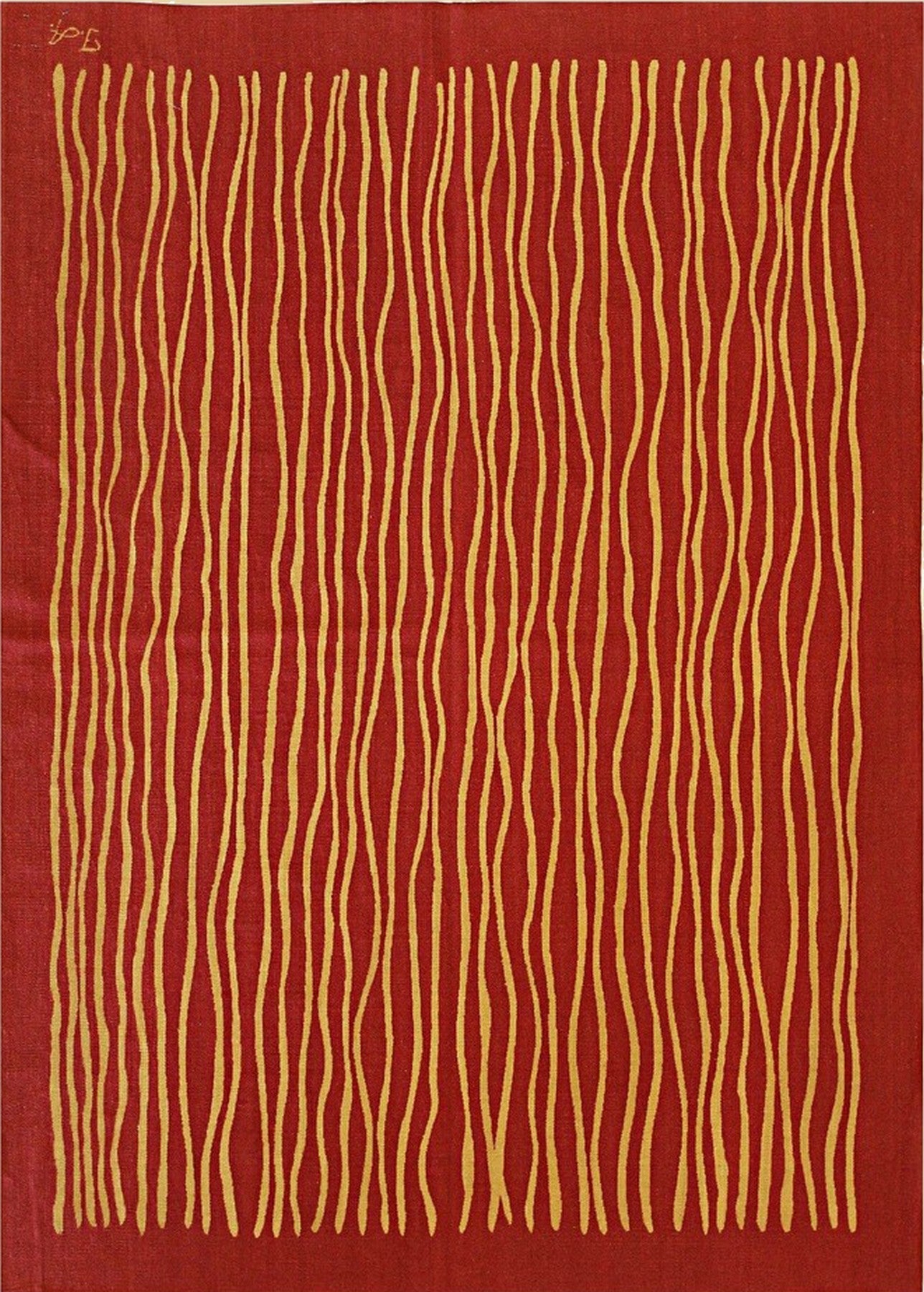 Crimson Waves Wool Rug