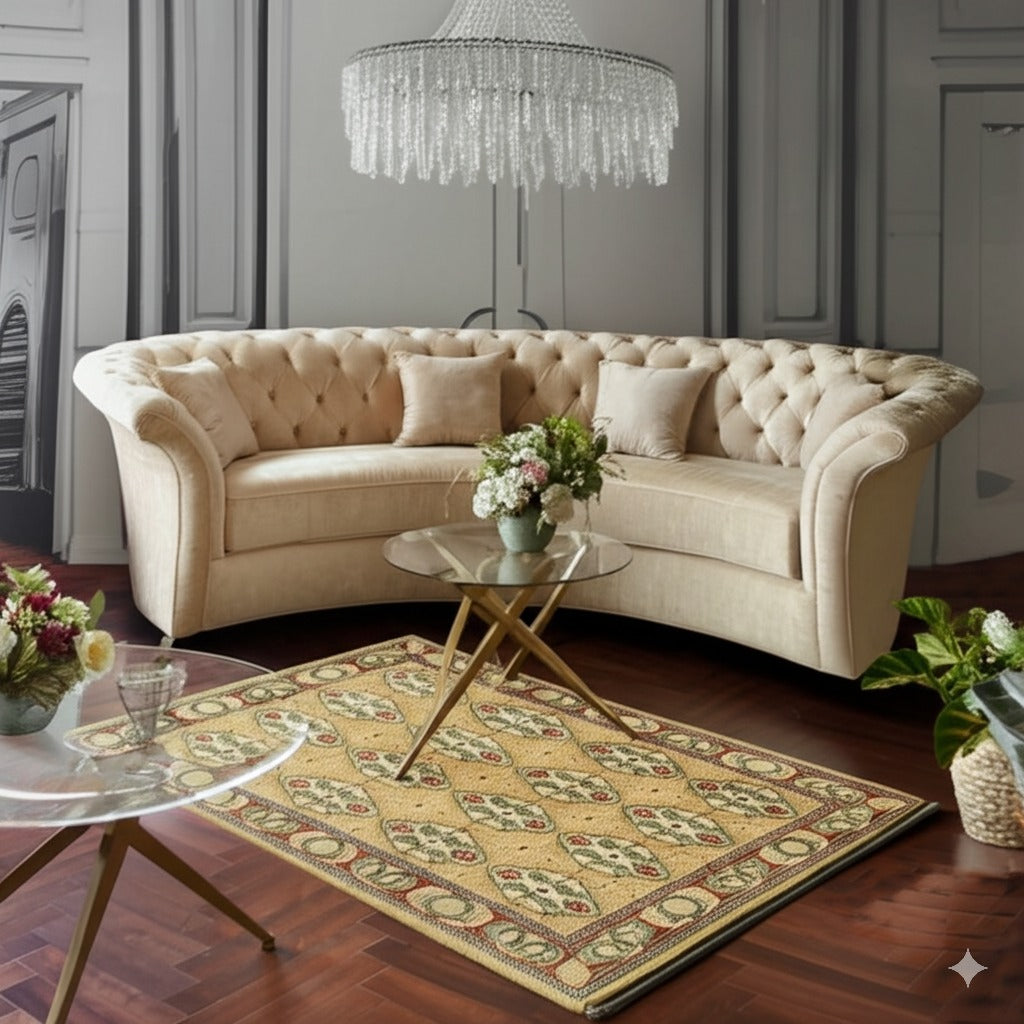 Iris Cozy Beige Hand Knotted Wool Rug