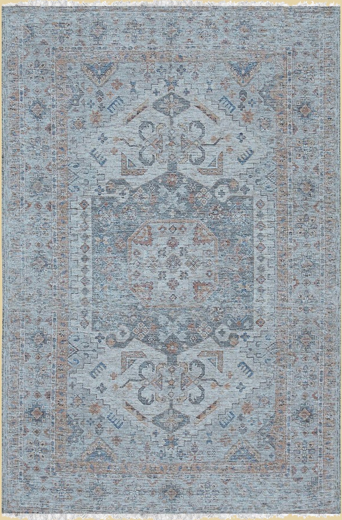 Isolated view of Fiona Vibrant Ivory Handmade Wool Rug, showcasing its vibrant ivory hues and handcrafted wool design.