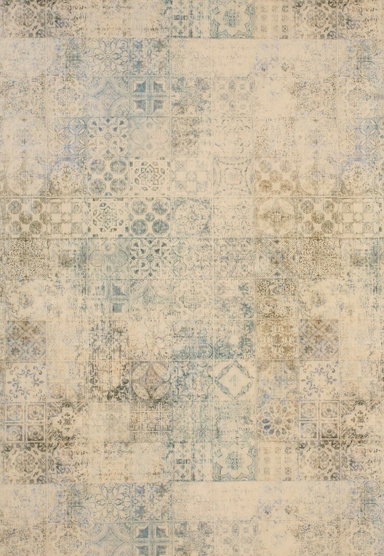 Distressed Bohemian Mosaic Rug