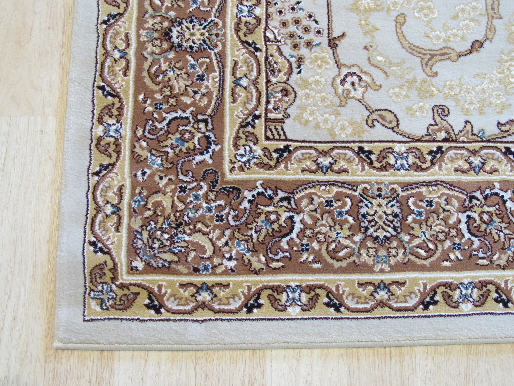 Elegant Beige Oriental Floral Rug