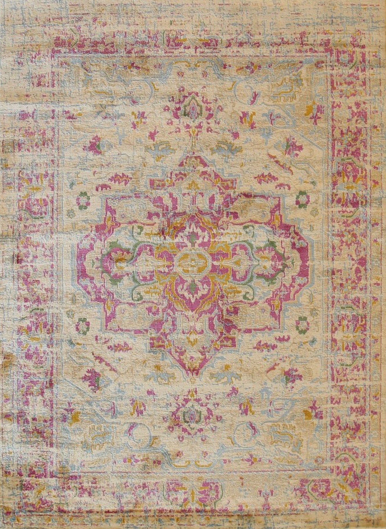 Ivory Bohemian Abstract Capella Machine Made Rug