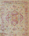 Isolated view of Vibrant Exquisite Ivory Machine Made Rug, showcasing its design.