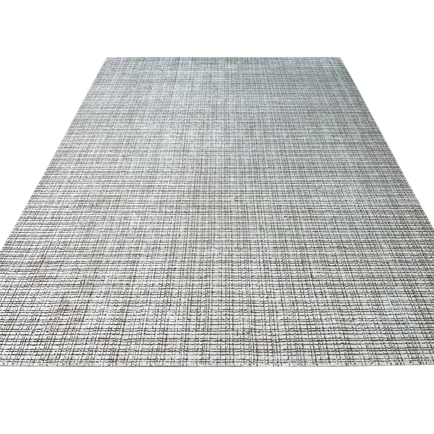 Ivory Grid Handmade Wool Rug