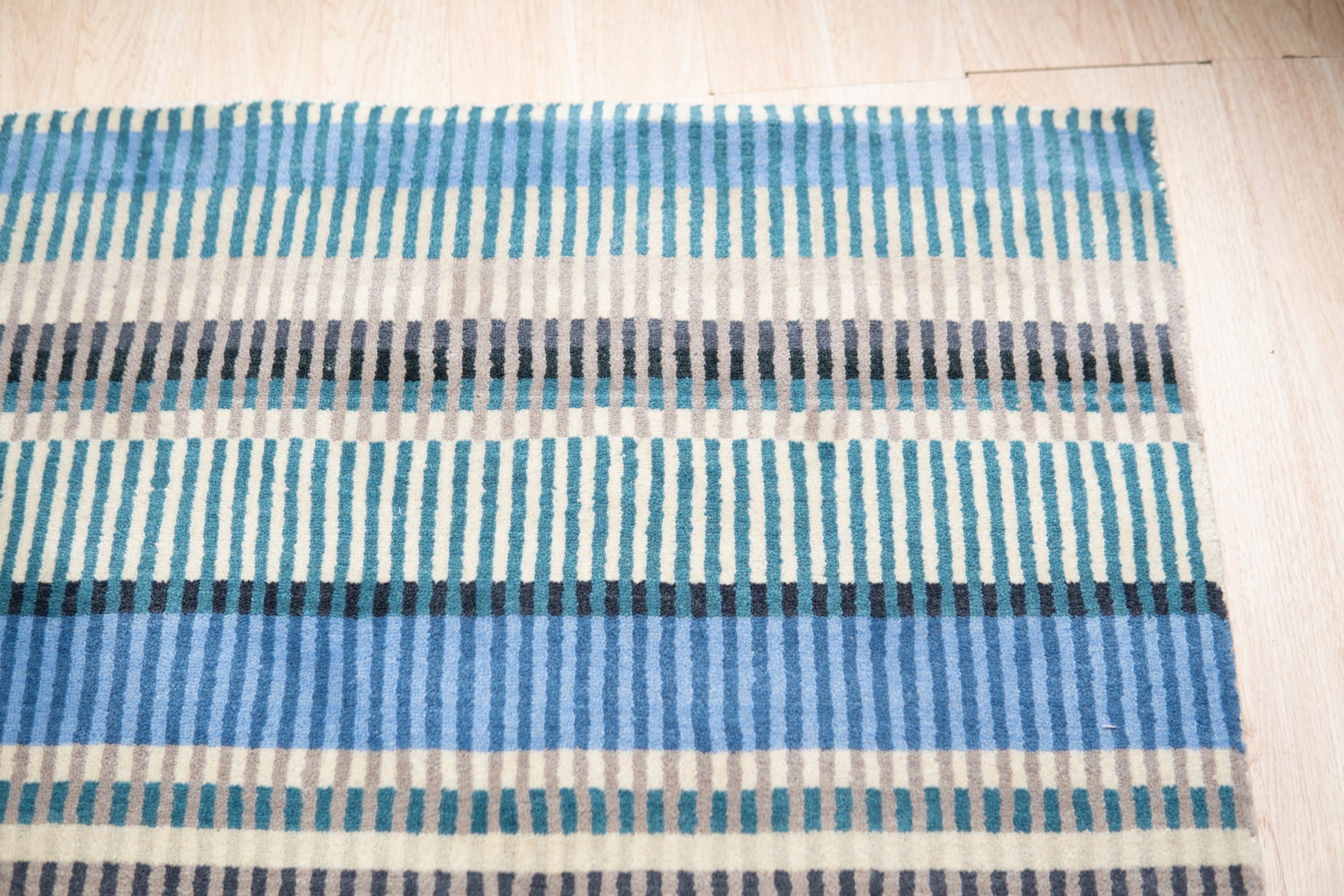 Louie Ophelia Ocean Blue Handmade Wool Rug | Eastern Oriental Rugs