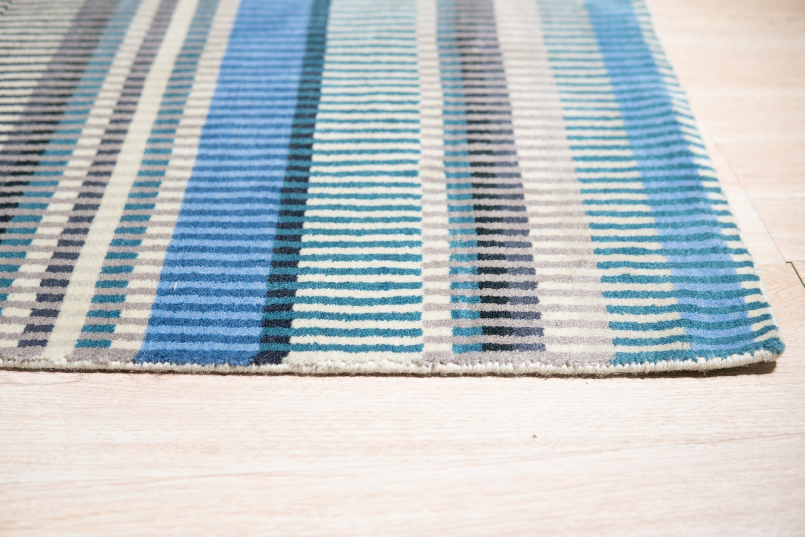 Louie Ophelia Ocean Blue Handmade Wool Rug | Eastern Oriental Rugs