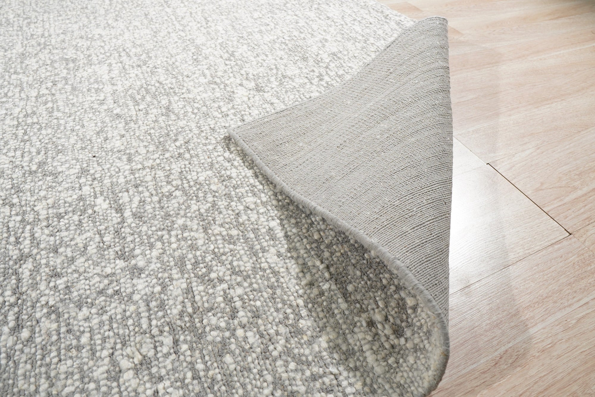 Silver Contemporary Heathered Handmade Wool Rug