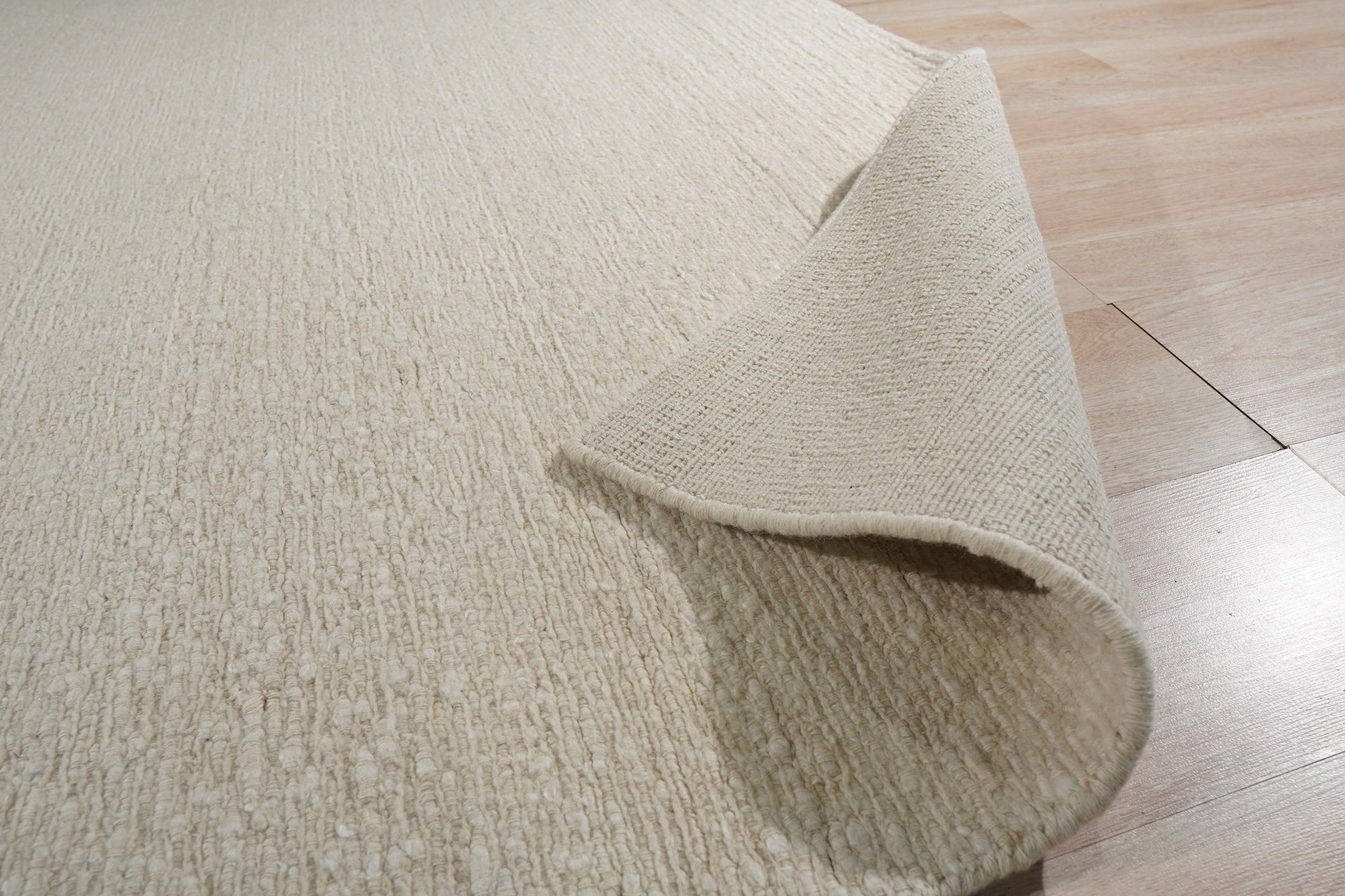 Minimalist Ivory Wool Rug