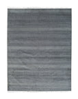 Isolated view of Graceful Comfortable Blue Hand Knotted Wool & Viscose Rug, showcasing its design.