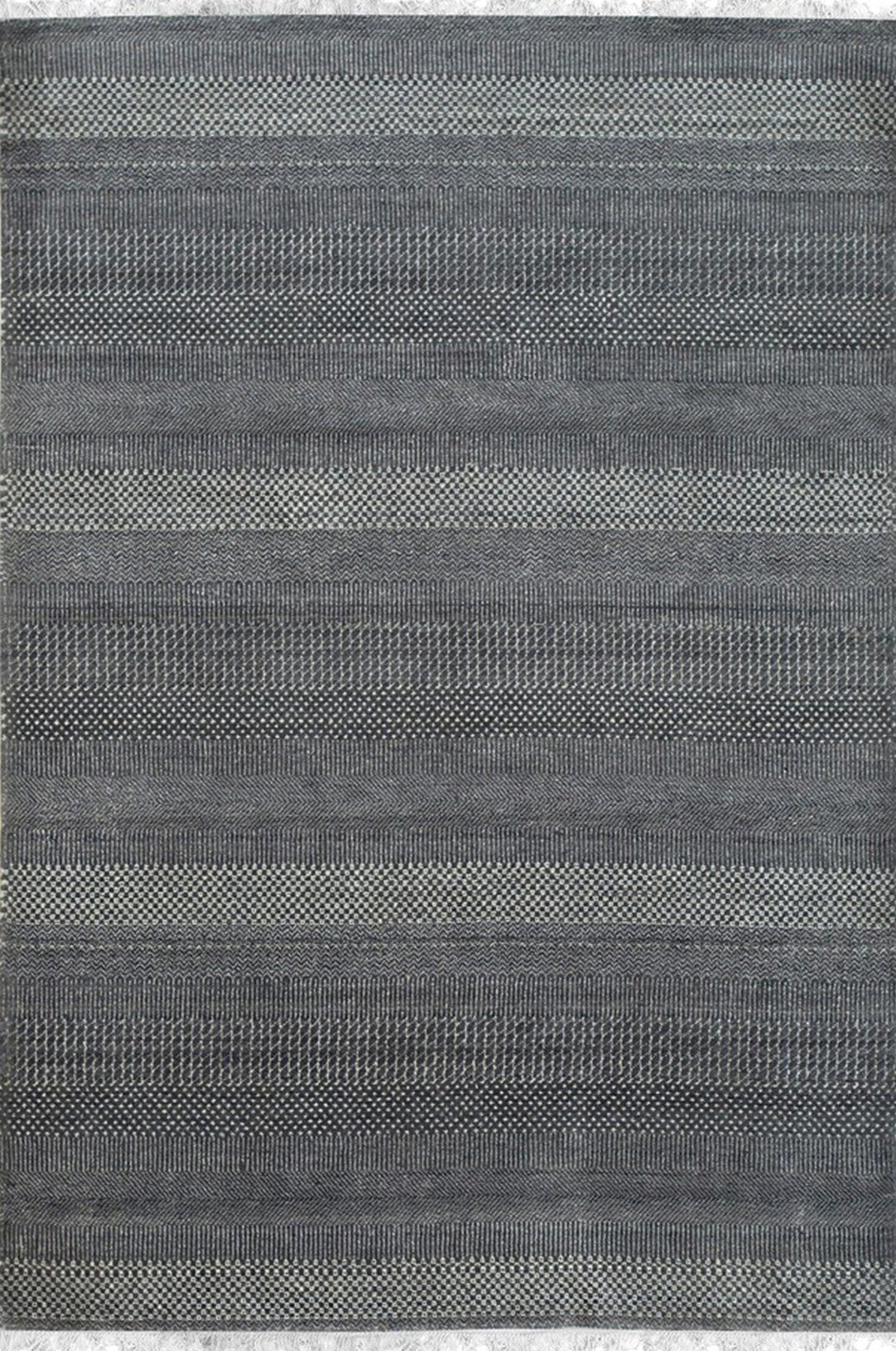 Isolated view of Dazzling Chic Gray Hand Knotted Wool & Viscose Rug, showcasing its design.