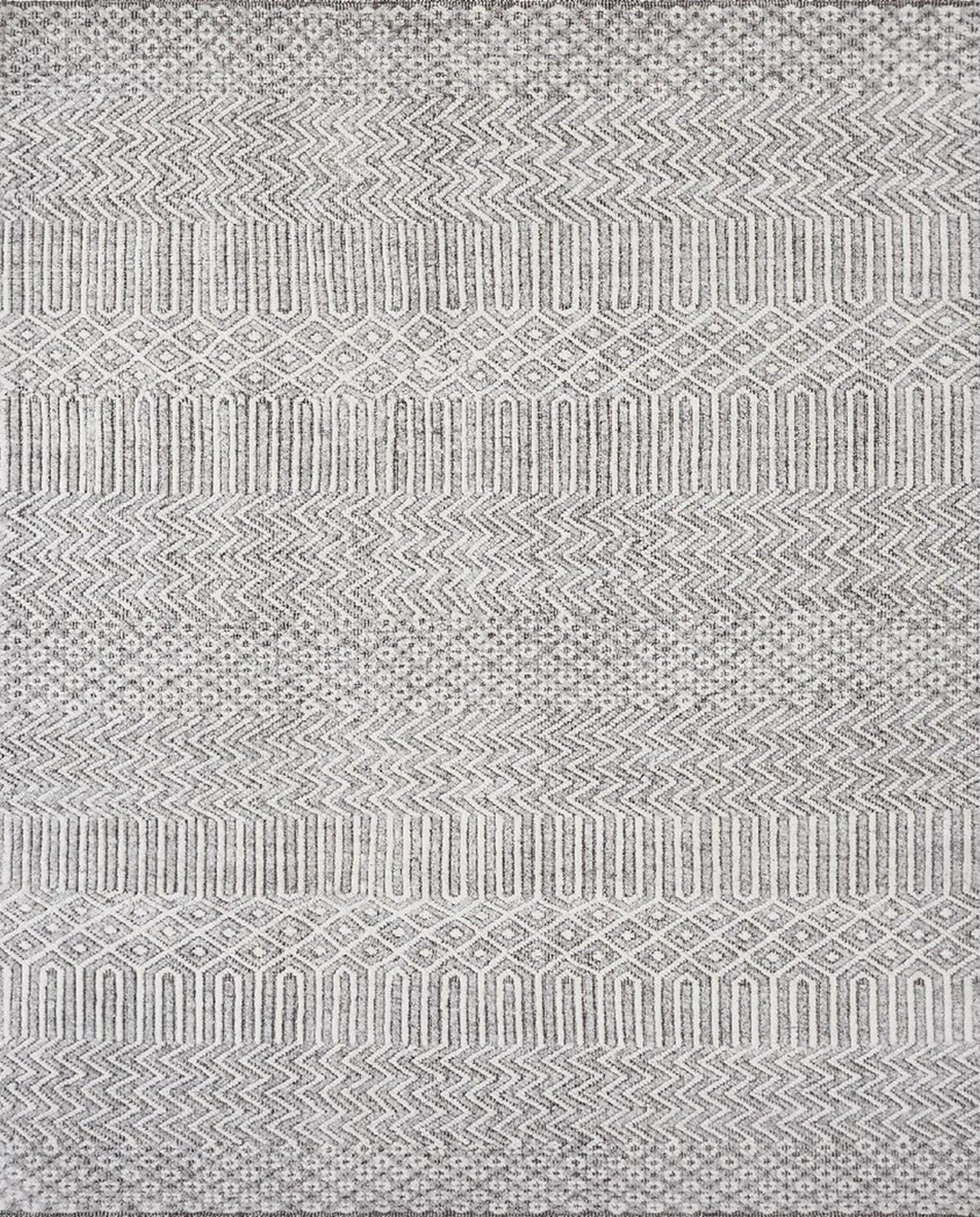 Isolated view of Chic Inviting Ivory Handmade Wool Rug, showcasing its design.