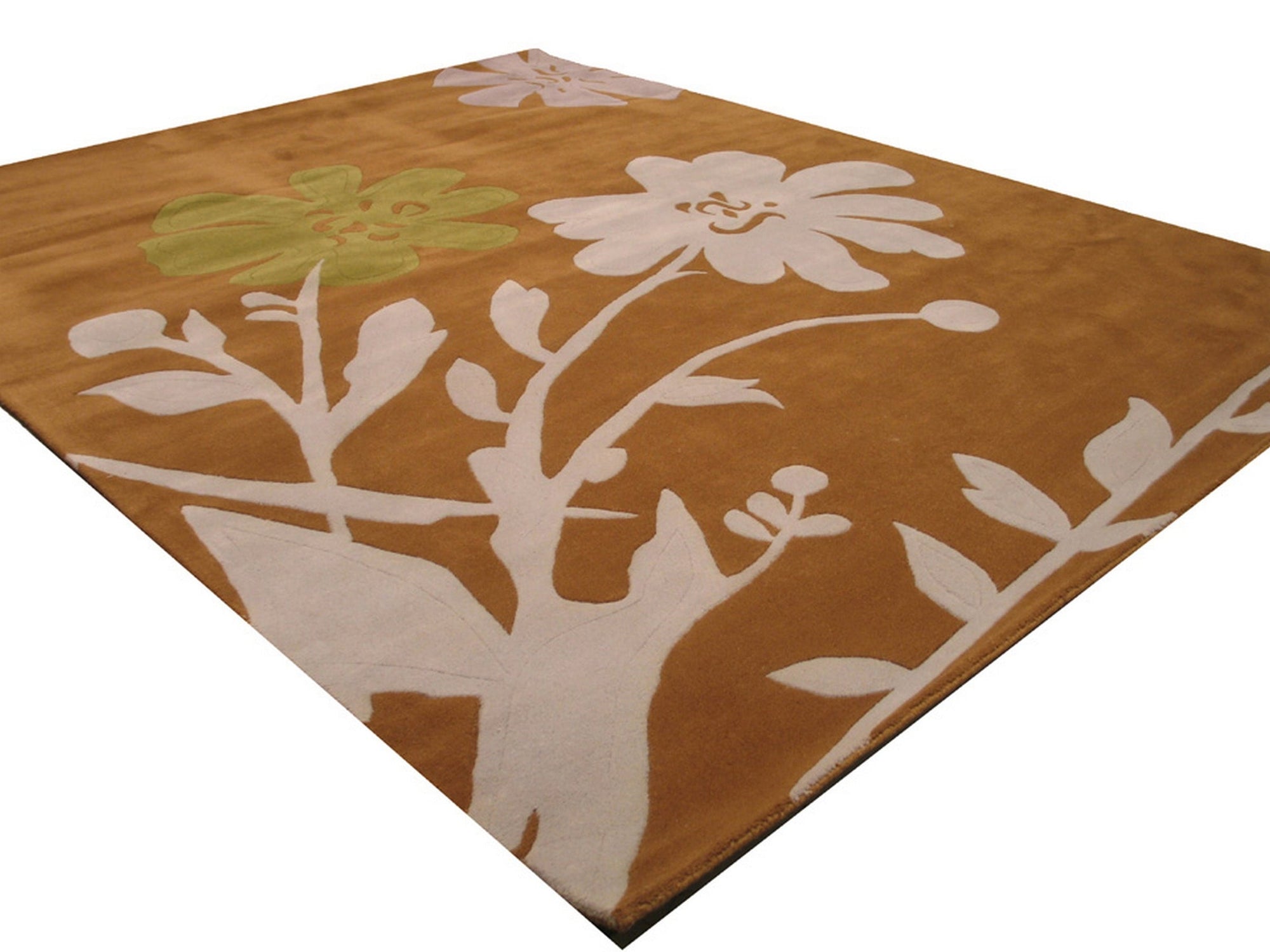 Francine Floral Hand-Tufted Brown Wool Rug