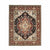Isolated view of Ella Oriental Navy Hand Knotted Wool Rug, showcasing its intricate floral and geometric design in deep navy, cream, and hints of red.