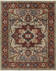 Isolated view of Sophisticated Radiant Ivory Hand Knotted Wool Rug, showcasing its intricate hand-knotted design.