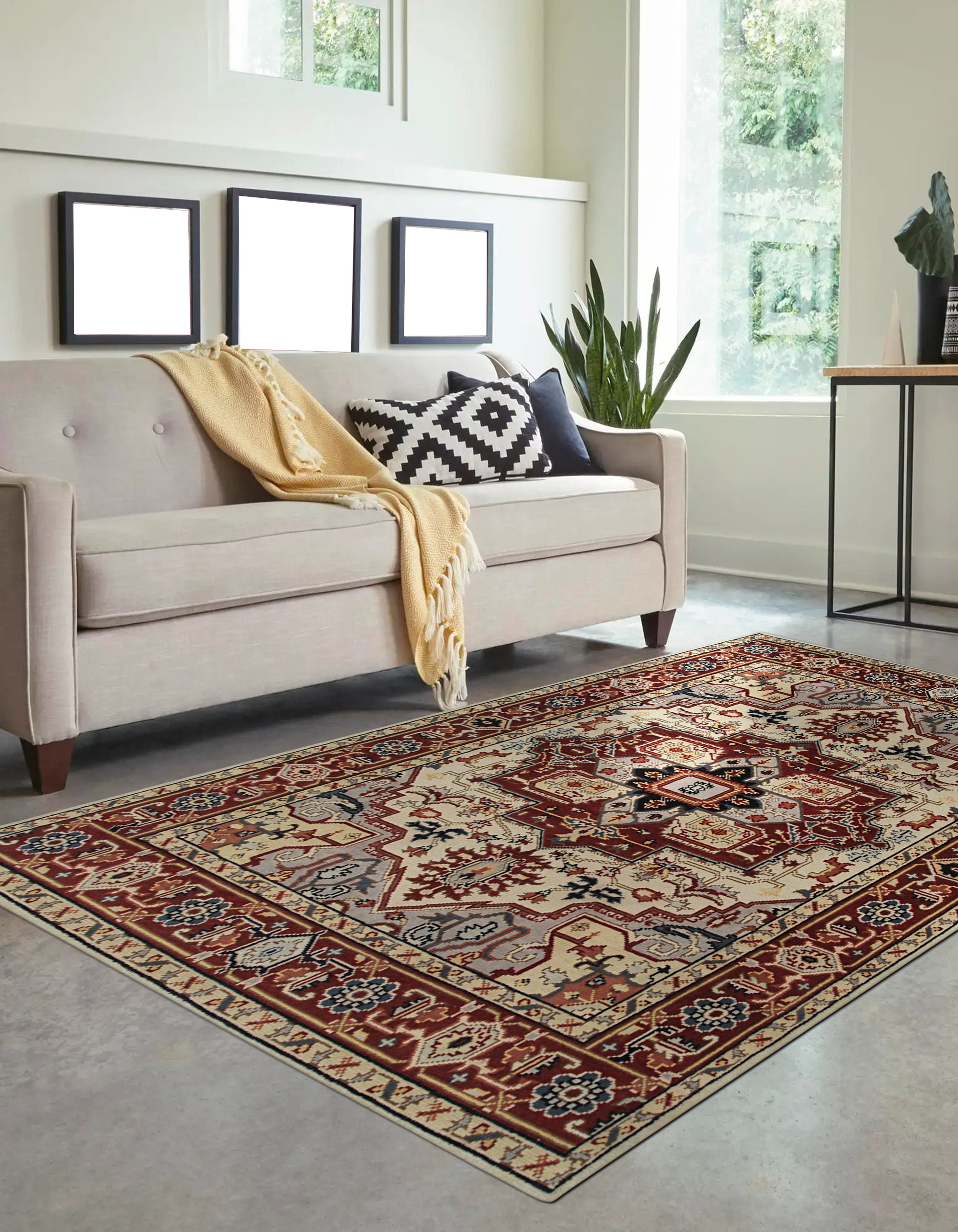 Sophisticated Radiant Ivory Hand Knotted Wool Rug