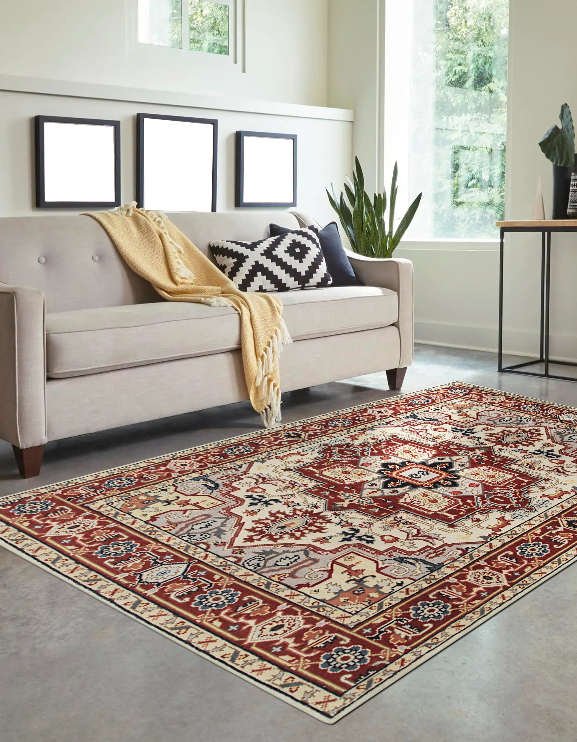 Sophisticated Radiant Ivory Hand Knotted Wool Rug