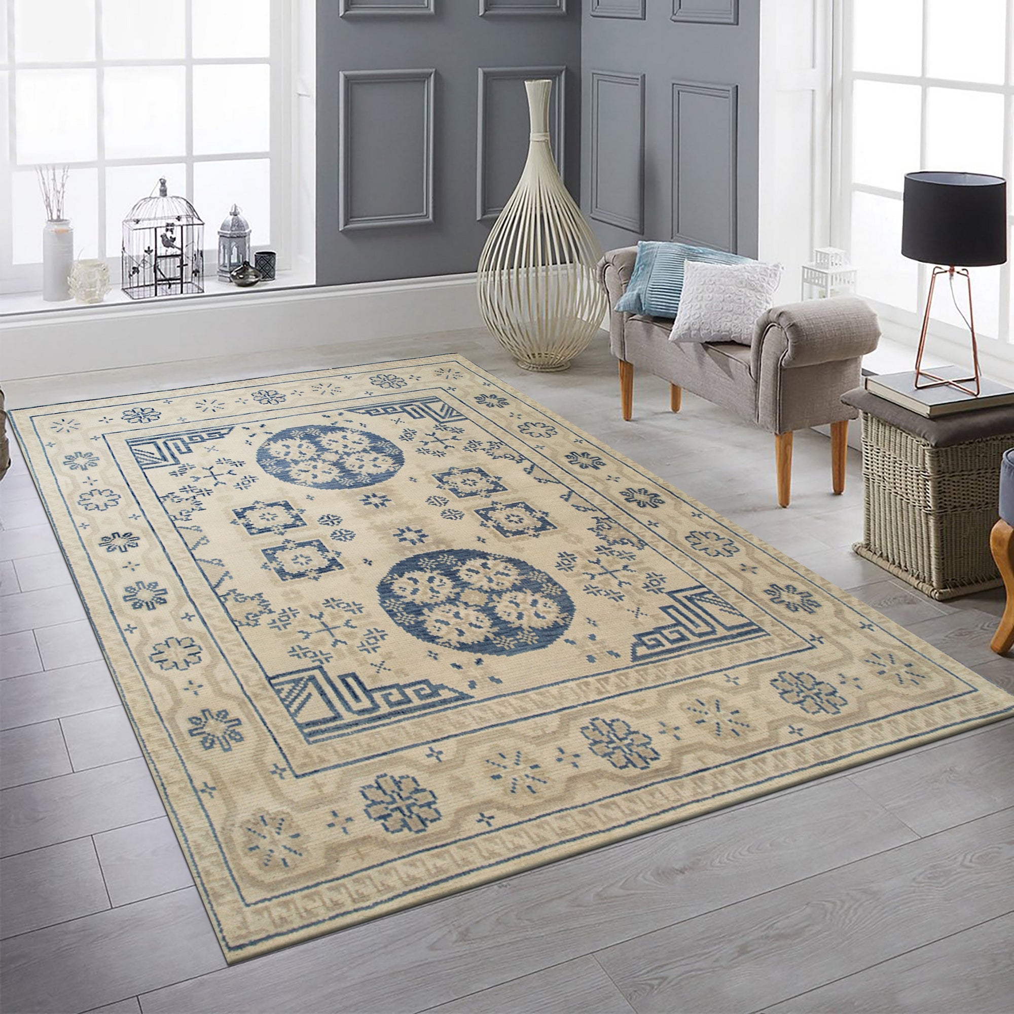 Seren Beige Khotan Rug