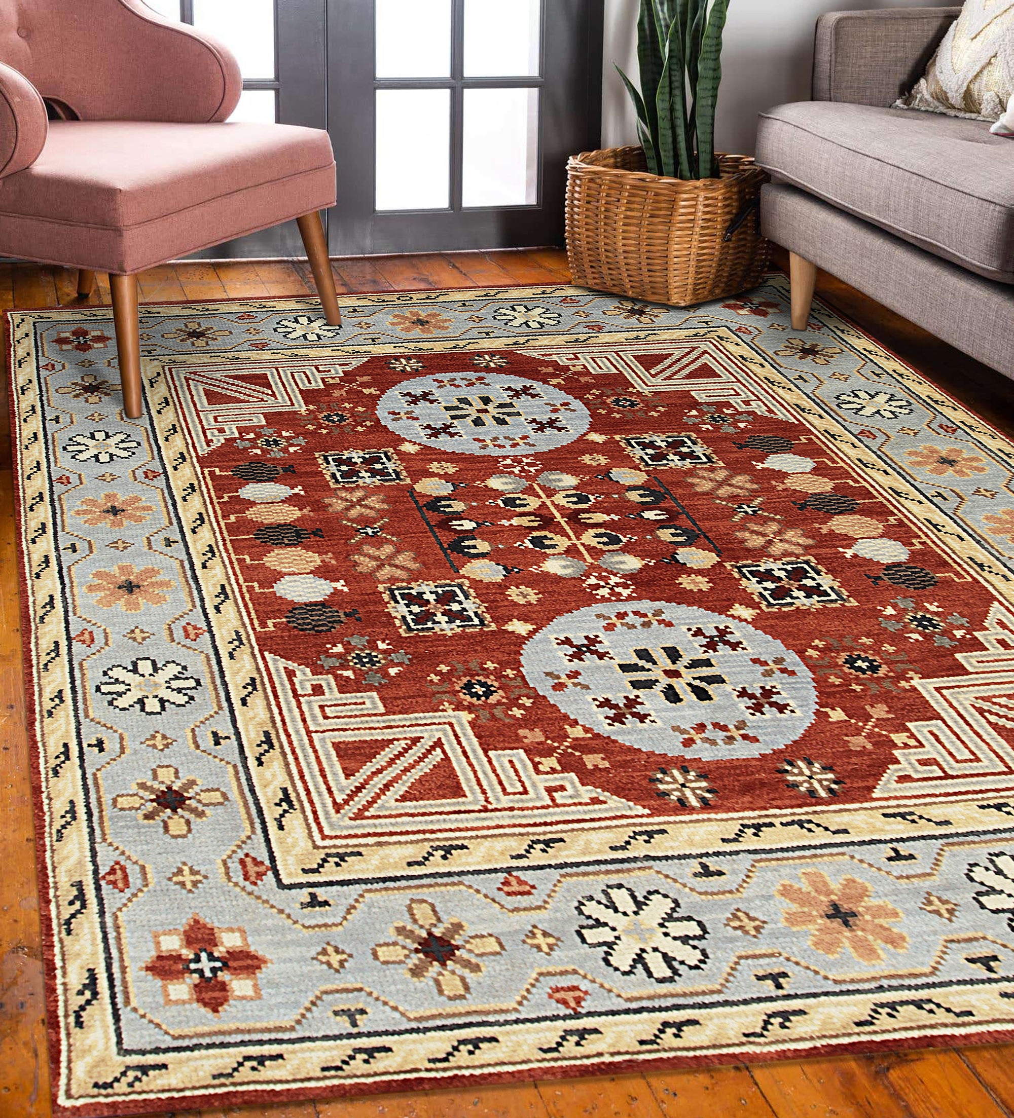 Talia Traditional Rust Hand Knotted Wool Rug