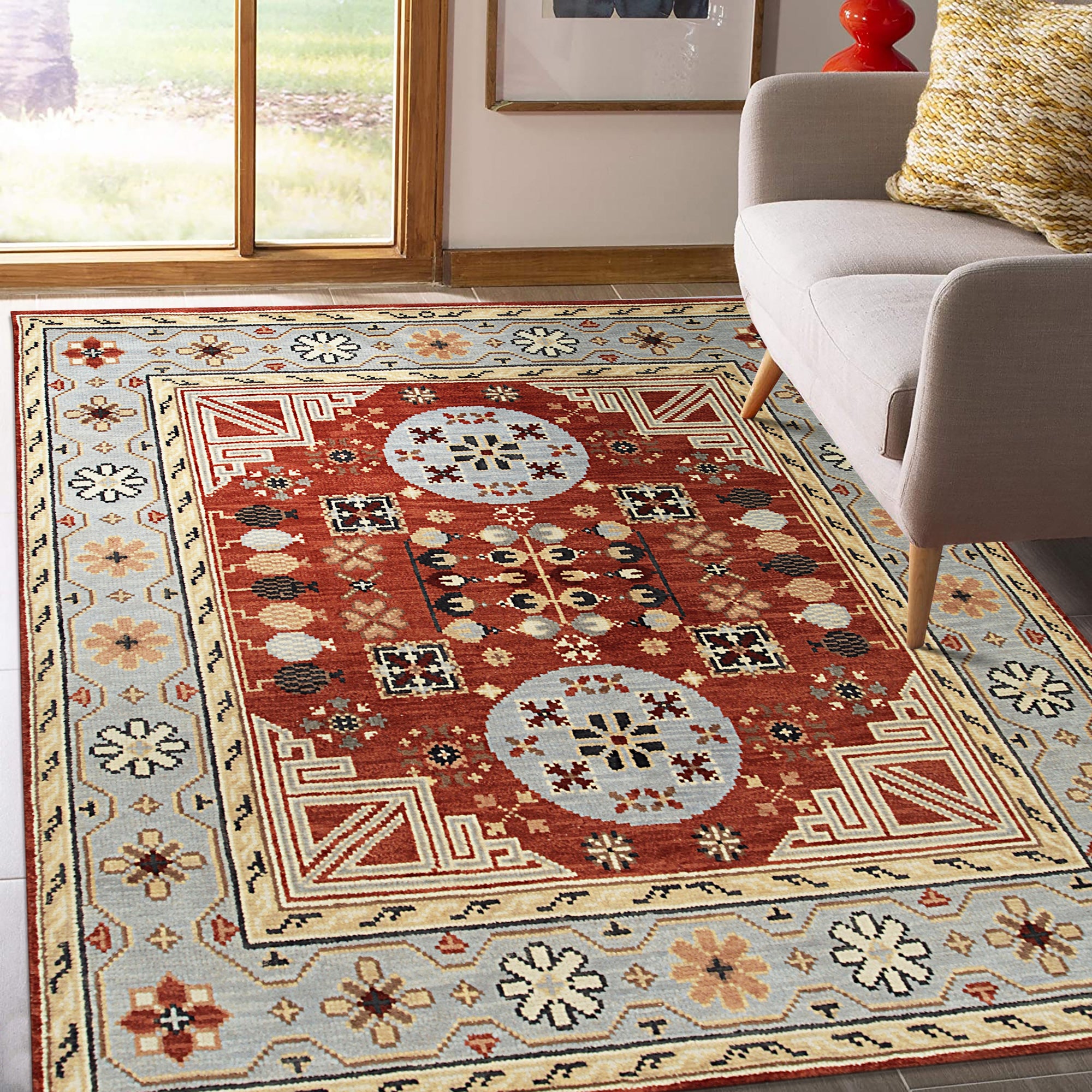 Talia Traditional Rust Hand Knotted Wool Rug