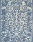 Isolated view of Ava Agra Blue Hand Knotted Wool & Bamboo Silk Rug, showcasing its design.