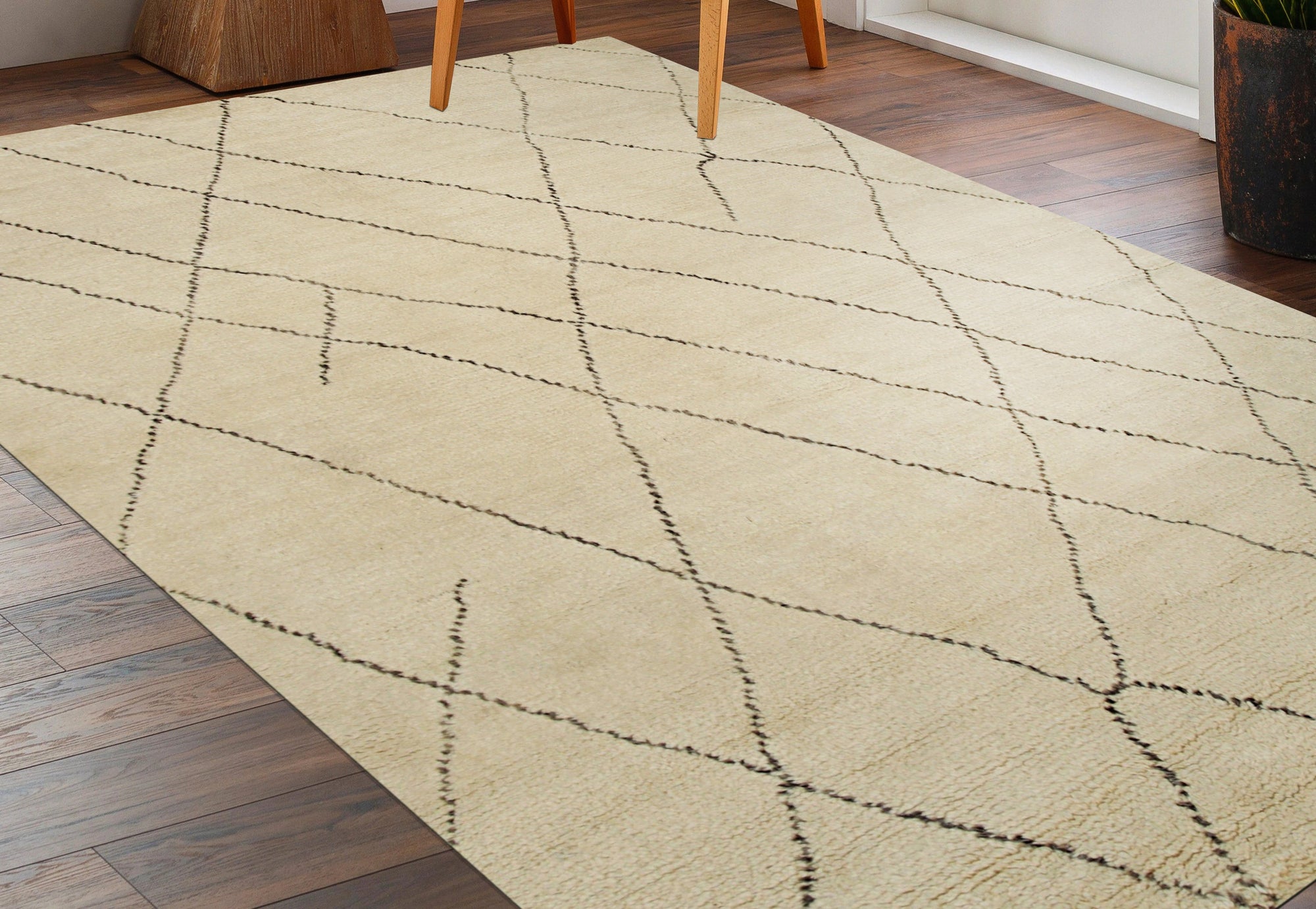 Beige Moroccan Trellis Rug