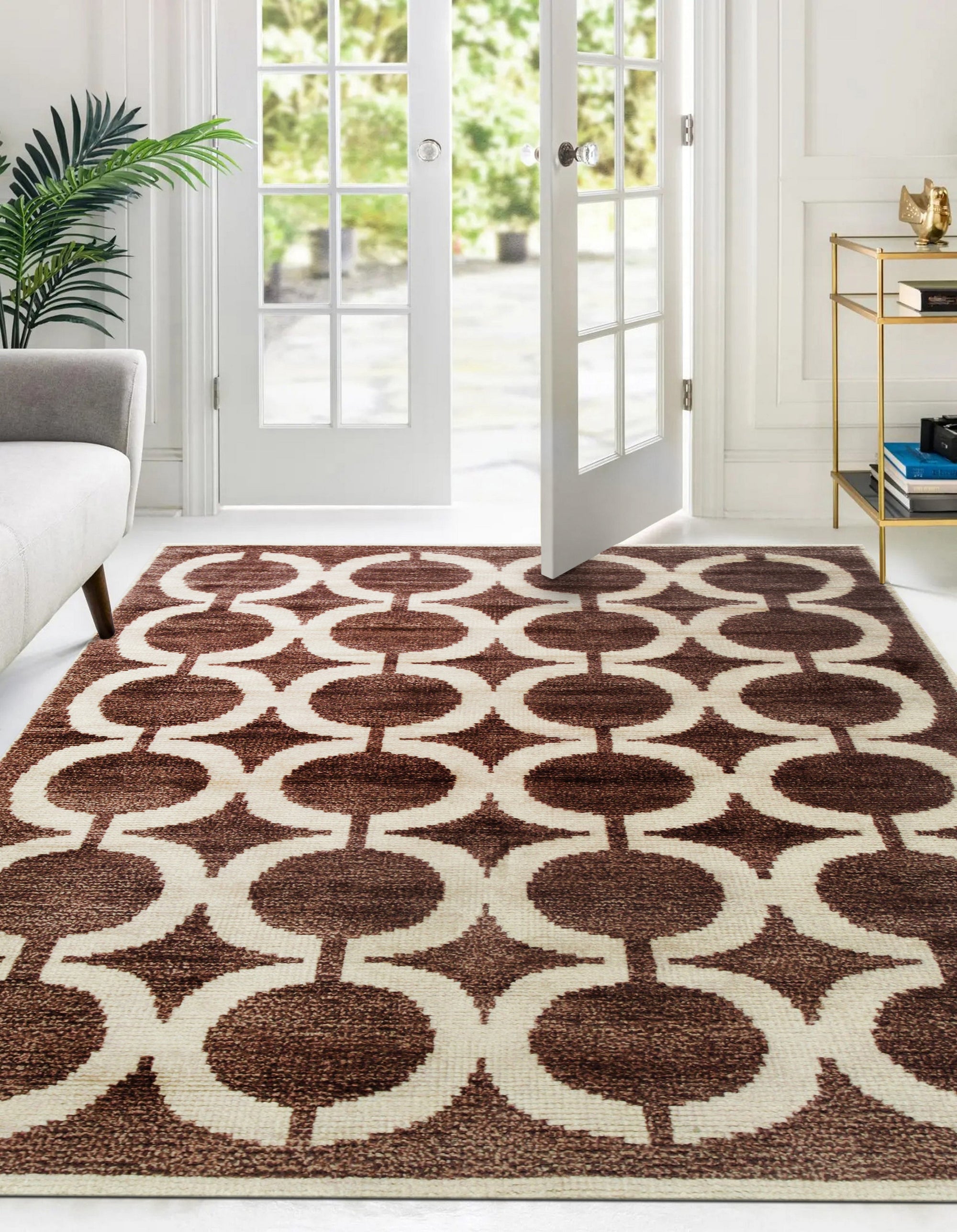 Geometric Symphony Handmade Wool and Silk Rug