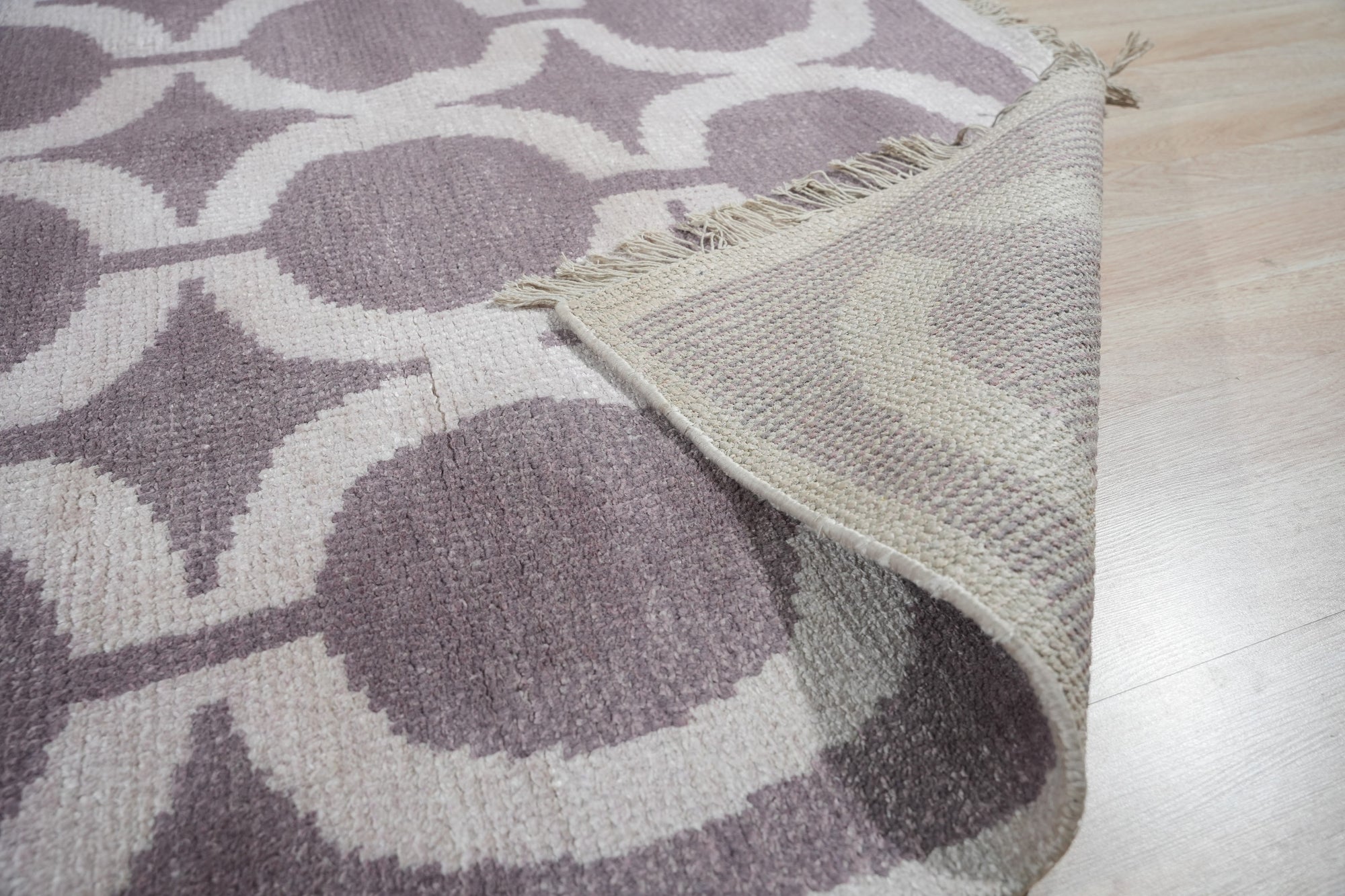 Geometric Symphony Handmade Wool and Silk Rug