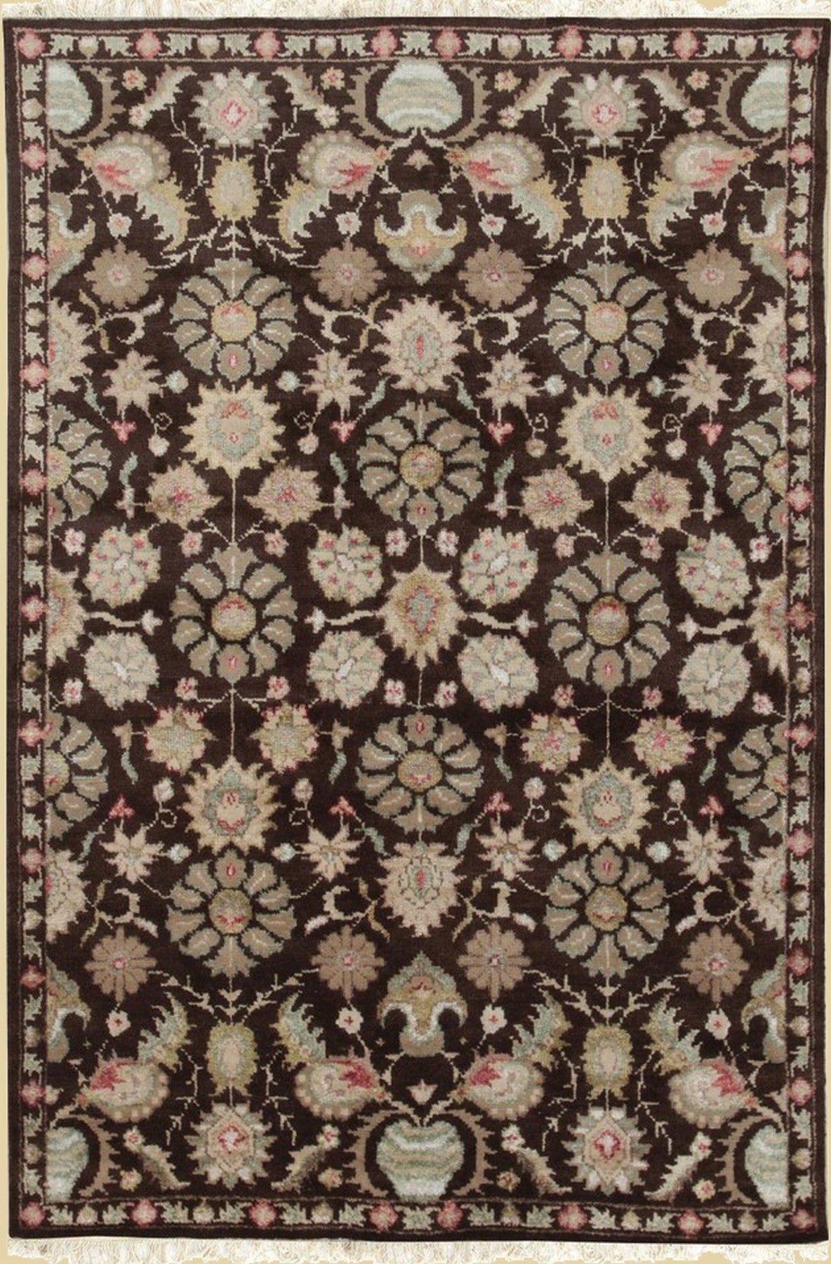 Floral Elegance Handmade Wool and Silk Rug