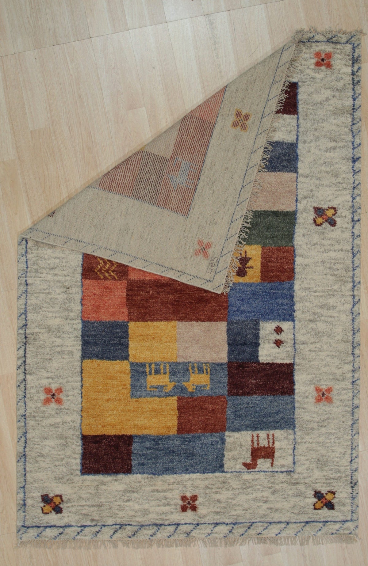 Beige & Multicolor Patchwork Rug - EORC Home