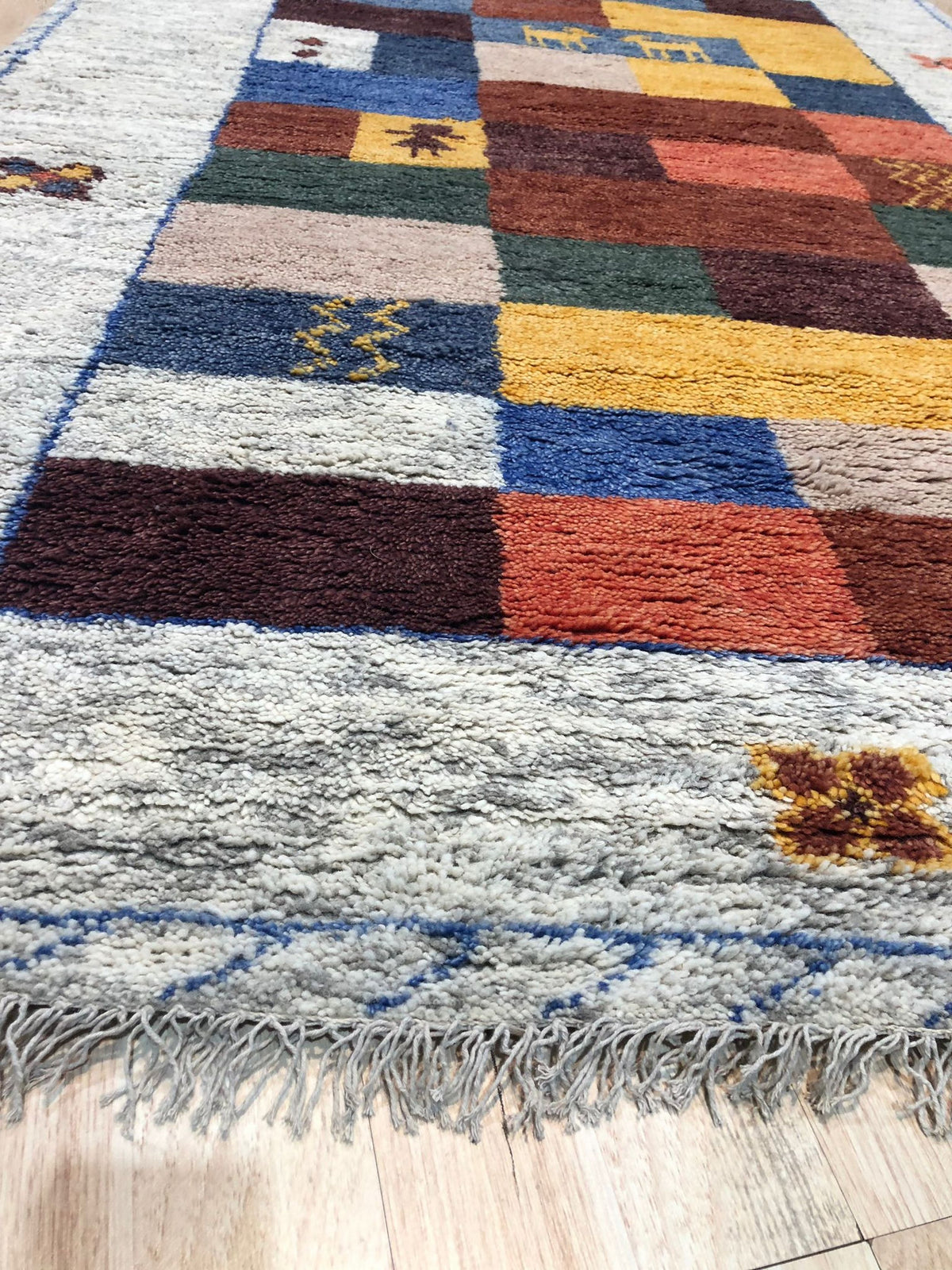 Beige & Multicolor Patchwork Rug - additional view