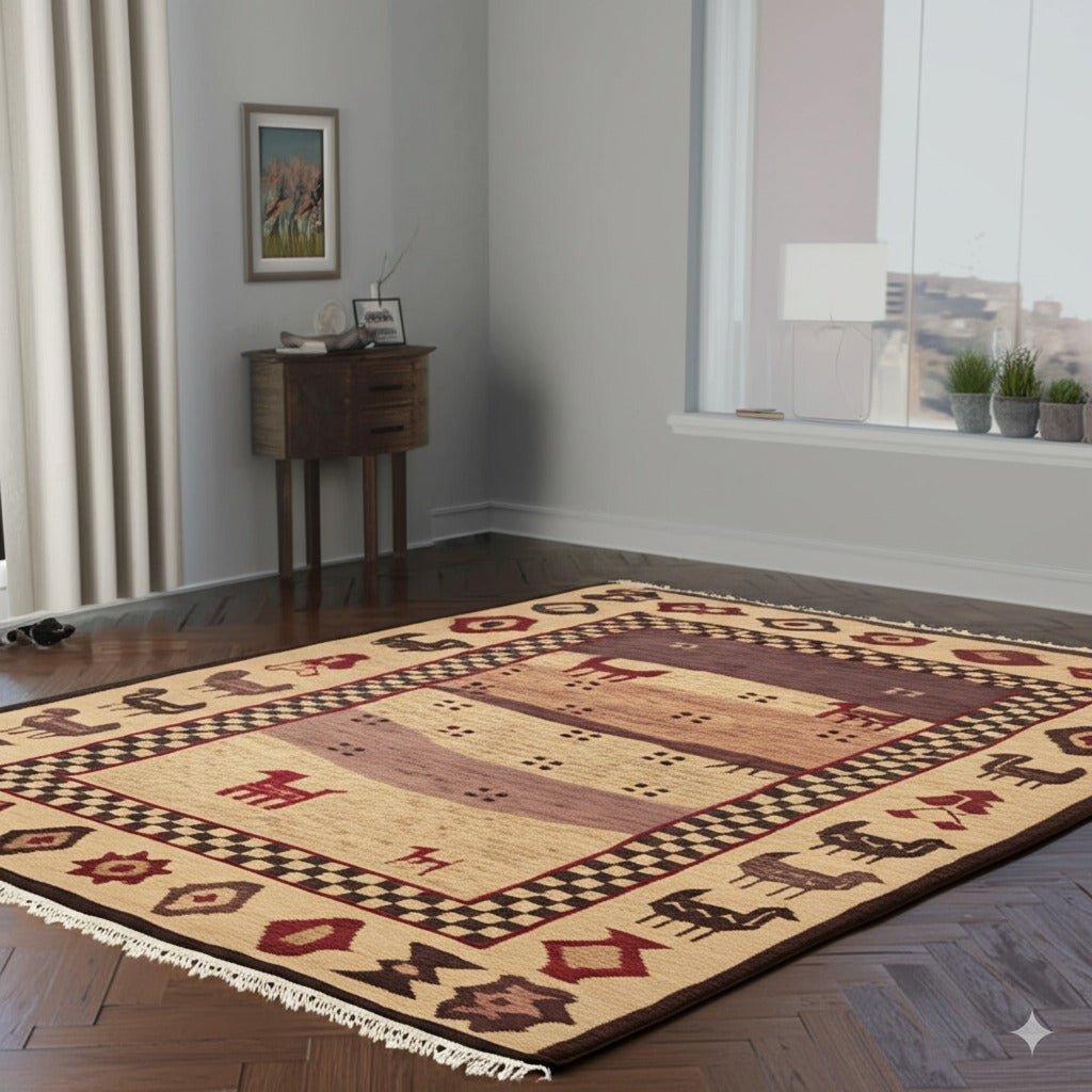 Sahara Beige Animal Motif Rug - additional view