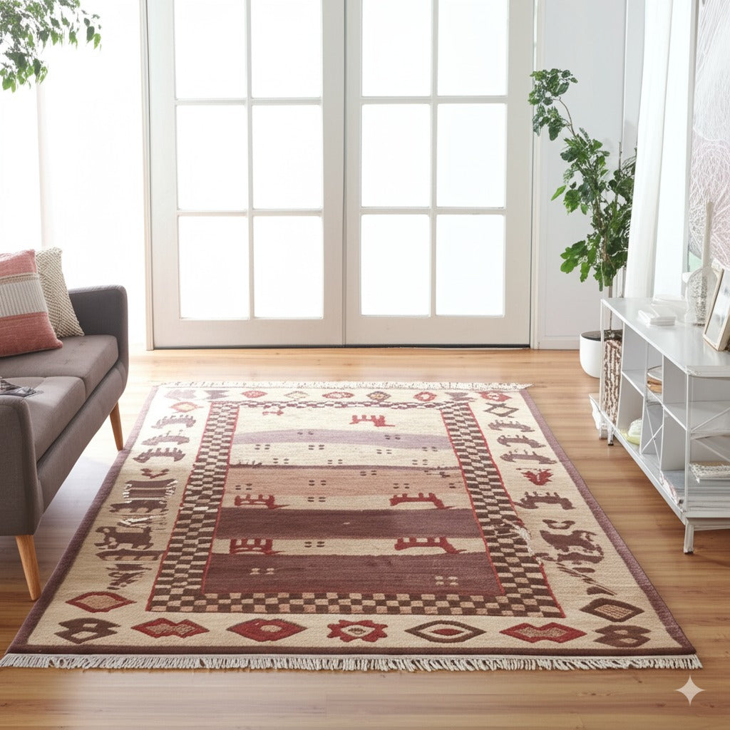 Sahara Beige Animal Motif Rug - additional view