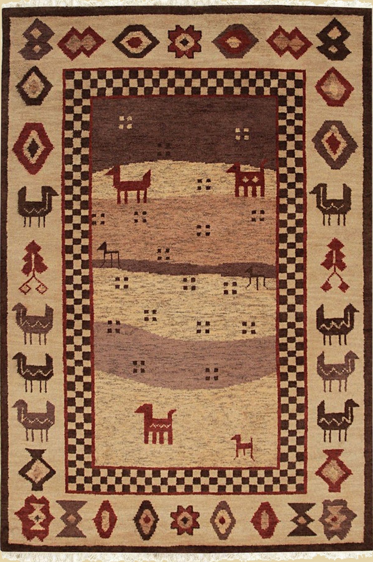 Sahara Beige Animal Motif Rug - EORC Home
