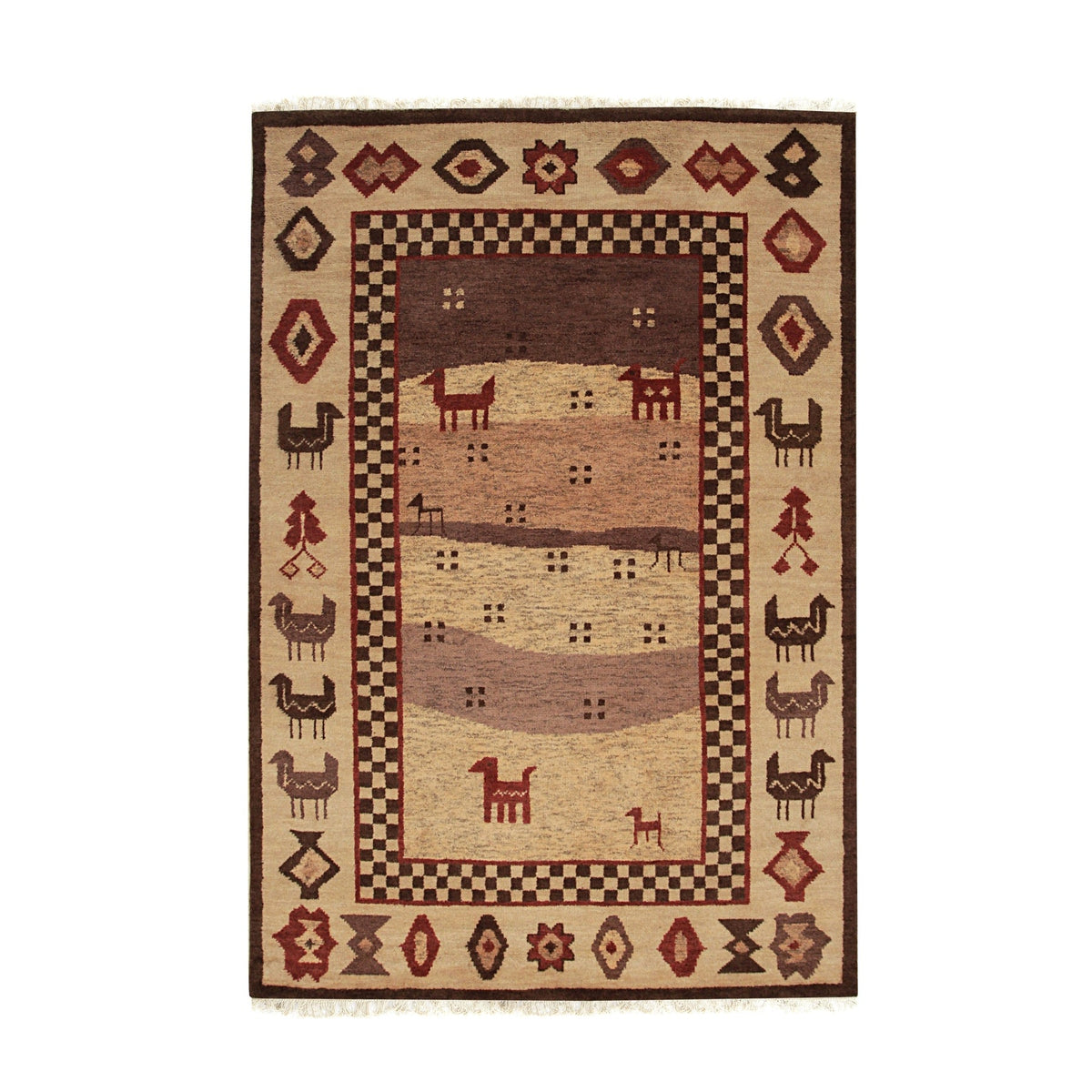 Hand Knotted Wool Beige Traditional Modern Modern Knot  Rug
