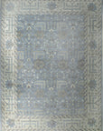 Isolated view of Harlow Traditional Gray Hand Knotted Wool Rug, showcasing its design.