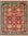 Isolated view of Kira Zinnia Rust Hand Knotted Wool Rug, showcasing its intricate floral medallion and geometric border.